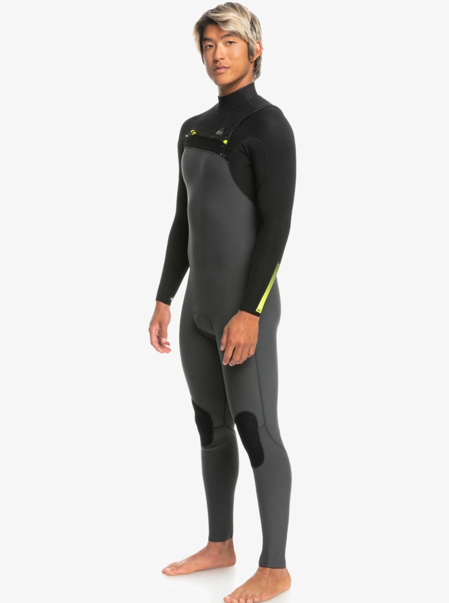 Hombre Quiksilver Trajes De Surf | 3/2Mm Highline - Traje De Surf Con Cremallera En El Pecho Para Hombre Black