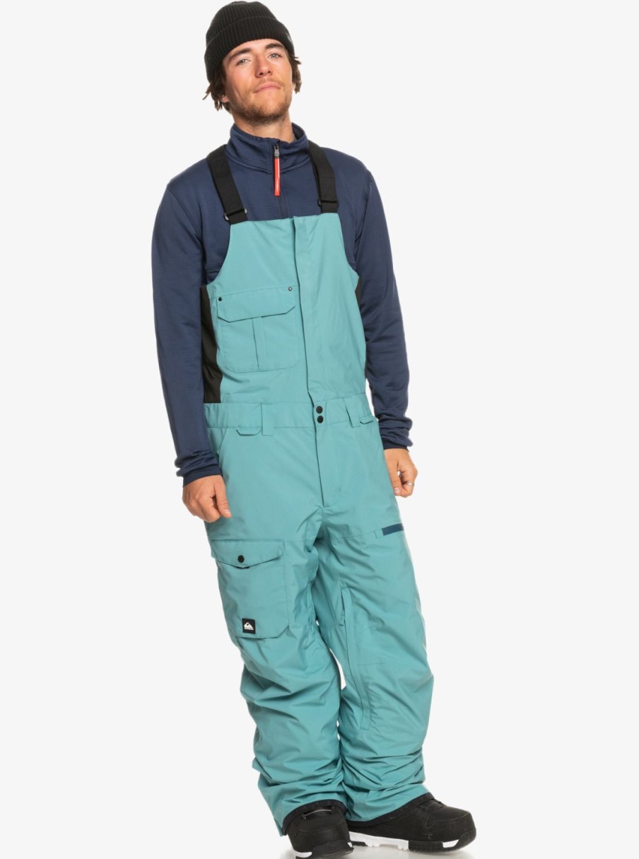 Hombre Quiksilver Pantalones De Snow | Utility - Pantalon De Peto Para Nieve Para Hombre Brittany Blue