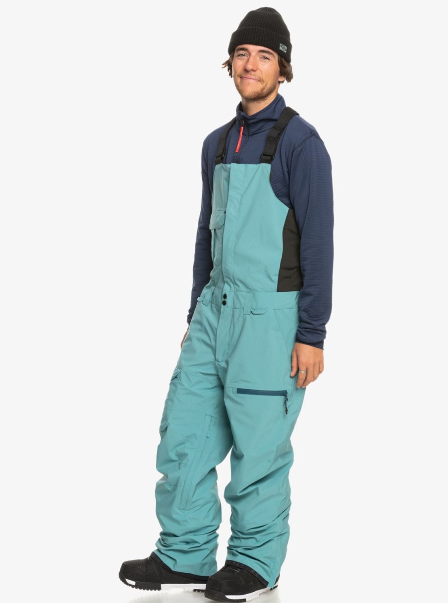 Hombre Quiksilver Pantalones De Snow | Utility - Pantalon De Peto Para Nieve Para Hombre Brittany Blue