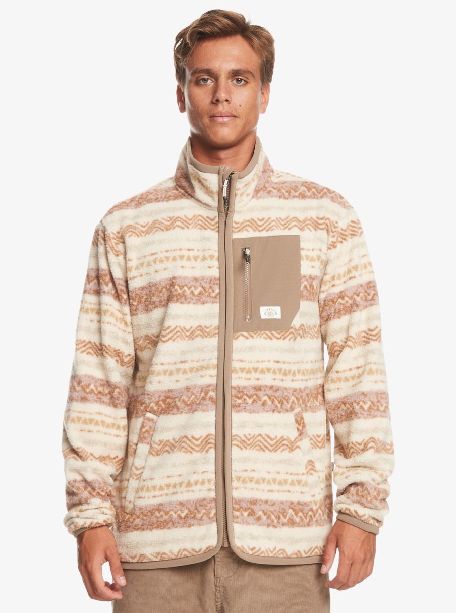 Hombre Quiksilver Sudaderas & Jerseis | Clean Coasts - Polar Con Cremallera Para Hombre Birch Playa Mesa