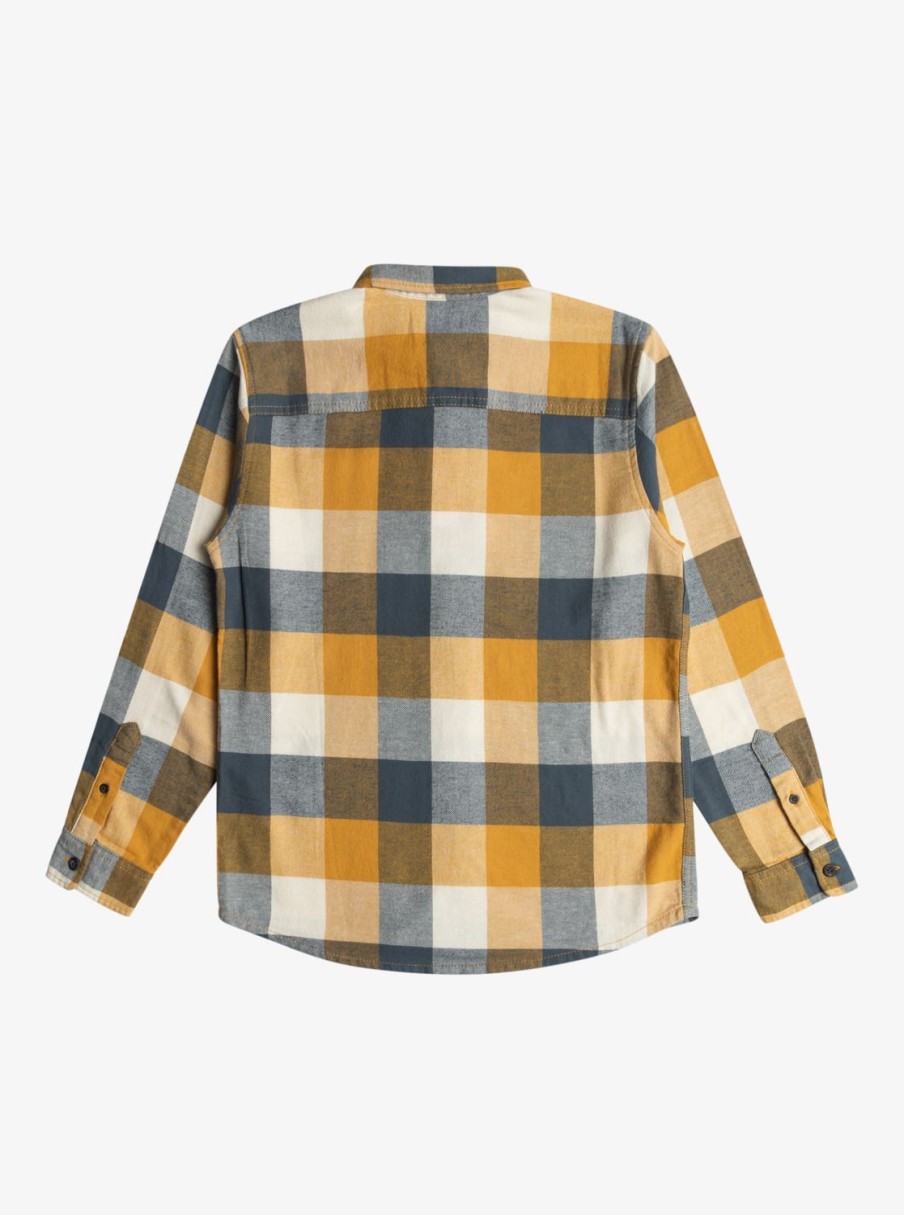 Nino Quiksilver Camisas | Motherfly - Camisa De Manga Larga Para Chicos 8-16 Mustard Motherfly