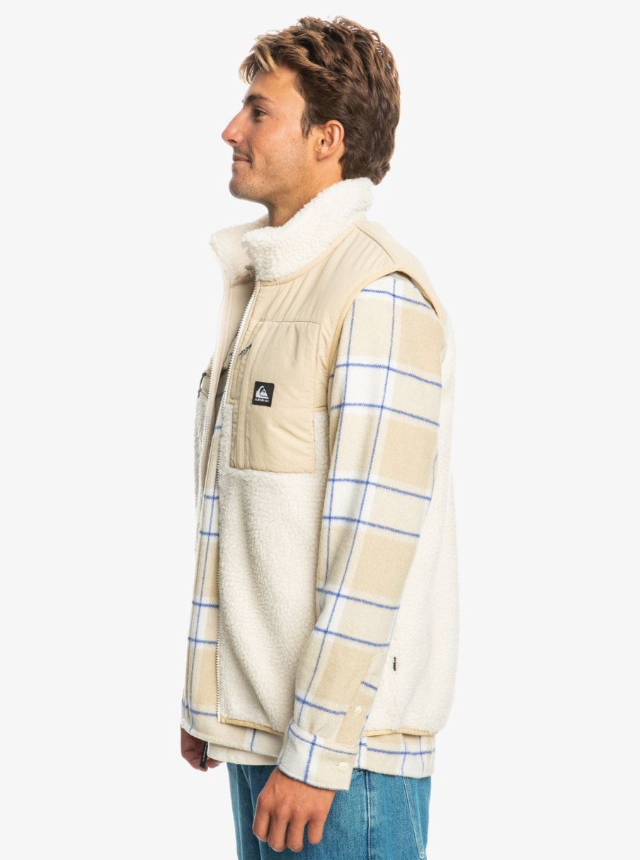 Hombre Quiksilver Chaquetas & Abrigos | Shallow Water - Chaleco Polar Con Cremallera Para Hombre Birch