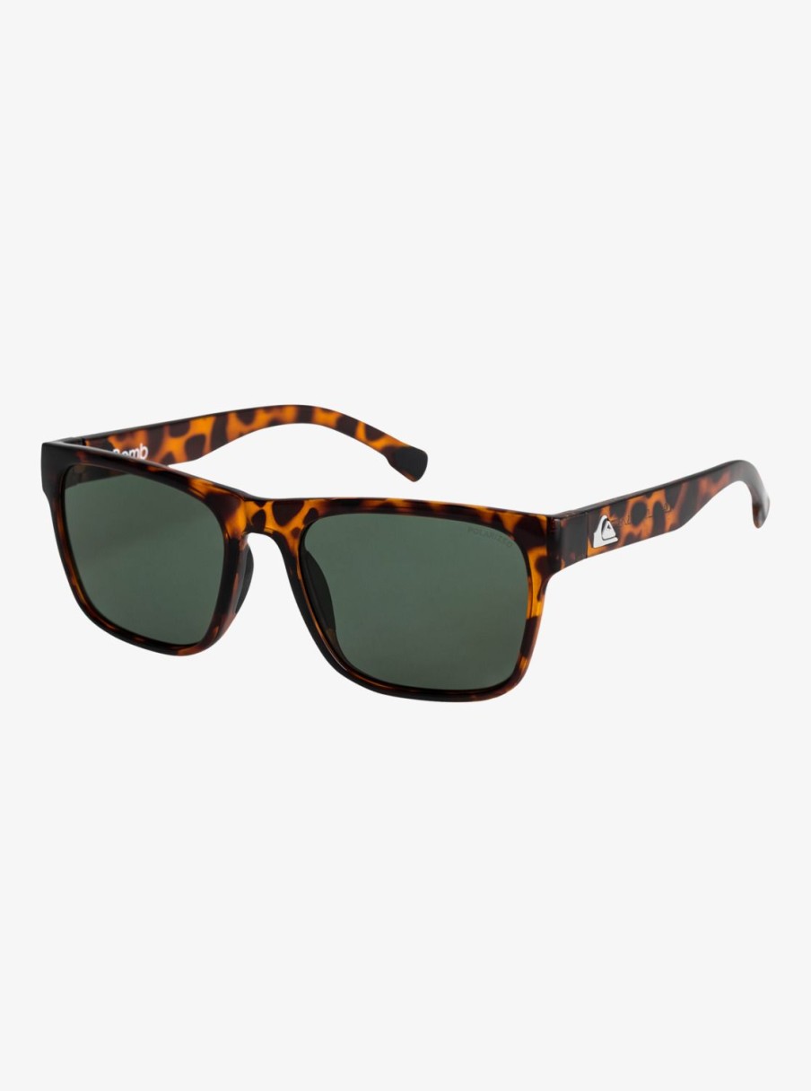 Hombre Quiksilver Gafas De Sol | Bomb P - Gafas De Sol Polarizadas Para Hombre Tortoise Brown/Green Plz