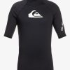 Hombre Quiksilver Lycras | All Time - Licra De Manga Corta Upf 50 Para Hombre Black