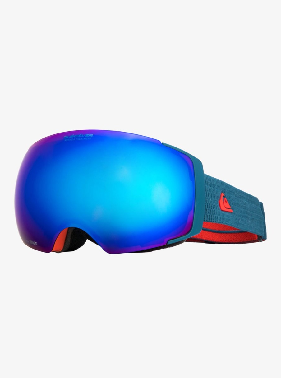 Hombre Quiksilver Accesorios | Greenwood - Mascara Para Snowboard/Esqui Para Hombre Majolica Blue/Clux Red Ml S3