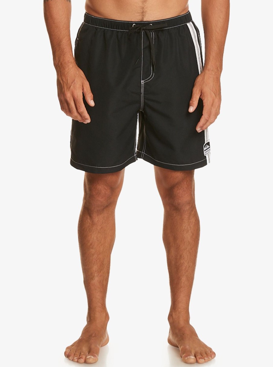 Hombre Quiksilver Trajes De Bano | Sof Volley 18" - Short De Natacion Para Hombre Black