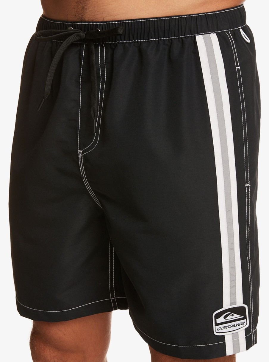 Hombre Quiksilver Trajes De Bano | Sof Volley 18" - Short De Natacion Para Hombre Black