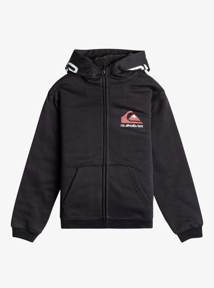 Nino Quiksilver Sudaderas | Best Wave Sherpa - Polar Con Capucha Y Cremallera Para Chicos 8-16 Black