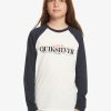 Nino Quiksilver Camisetas | Raglan - Camiseta De Manga Larga Para Chicos 8-16 Snow White