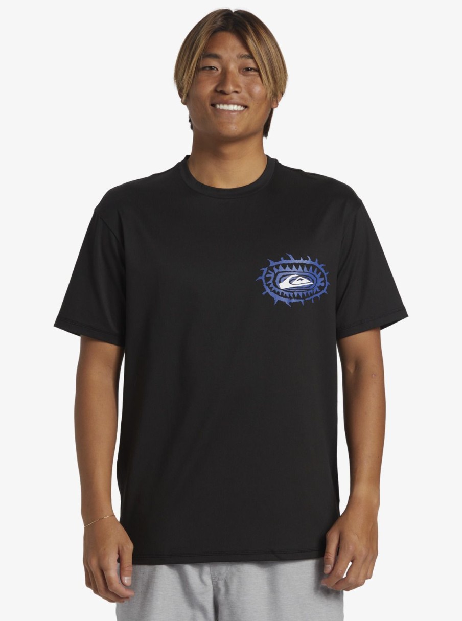 Hombre Quiksilver Lycras | Mix Session - Camiseta De Surf De Manga Corta Para Hombre Black