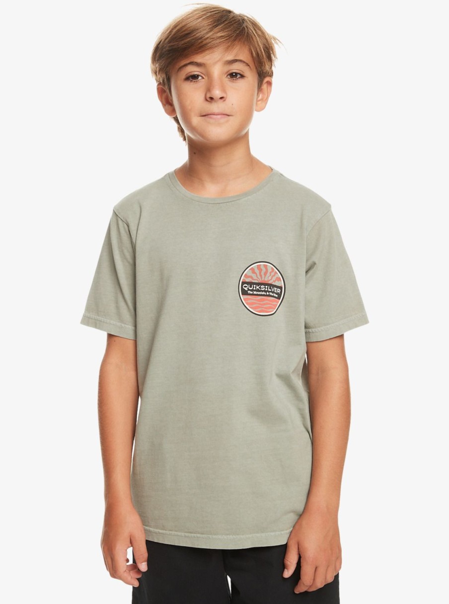 Nino Quiksilver Camisetas | Sea Brigade - Camiseta Para Chicos 8-16 Iceberg Green