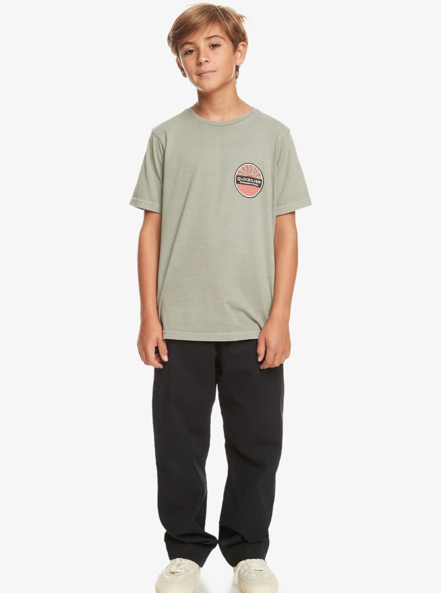 Nino Quiksilver Camisetas | Sea Brigade - Camiseta Para Chicos 8-16 Iceberg Green