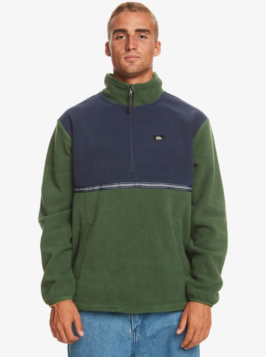 Hombre Quiksilver Sudaderas & Jerseis | Taped Off - Sudadera Con Media Cremallera Para Hombre Greener Pastures