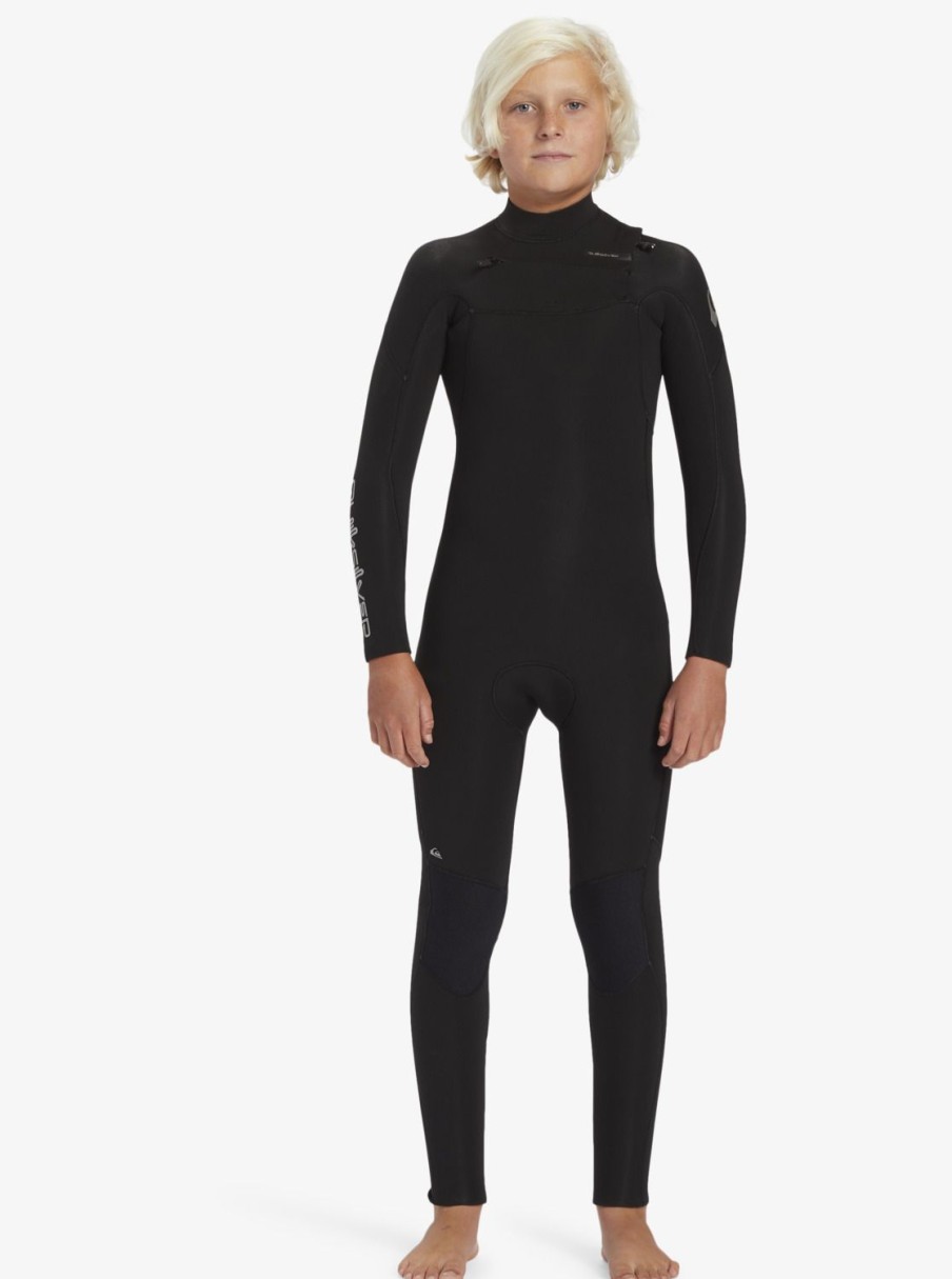 Nino Quiksilver Trajes De Surf | 4/3Mm Everyday Sessions - Traje De Surf Con Cremallera En El Pecho Para Chicos Black