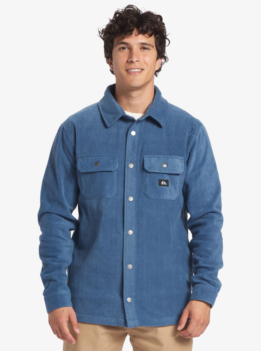 Hombre Quiksilver Camisas | Surf Days - Camisa Polar De Manga Larga Para Hombre Midnight Navy Surf Days