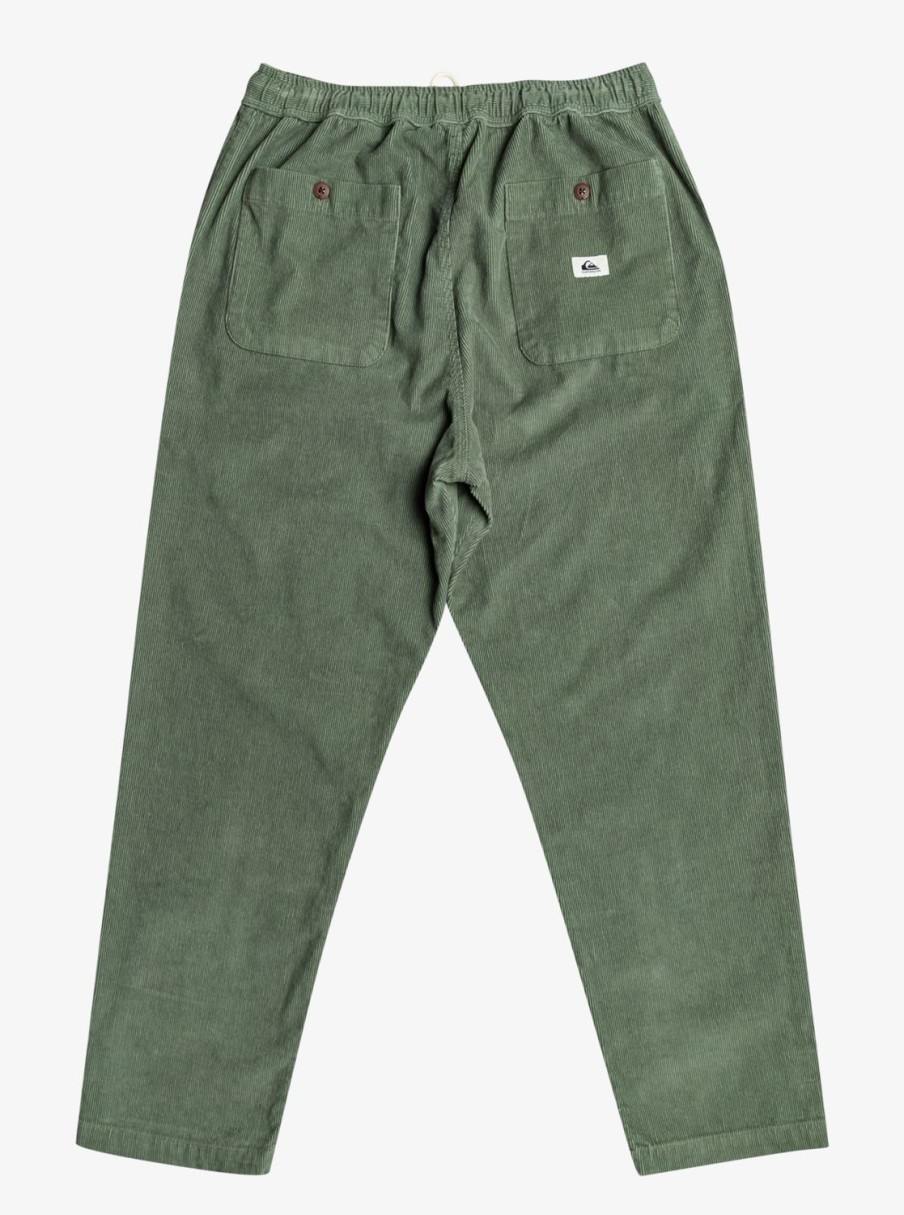 Hombre Quiksilver Pantalones | Cord Beach Cruiser - Pantalon Elastico De Pana Para Hombre Laurel Wreath