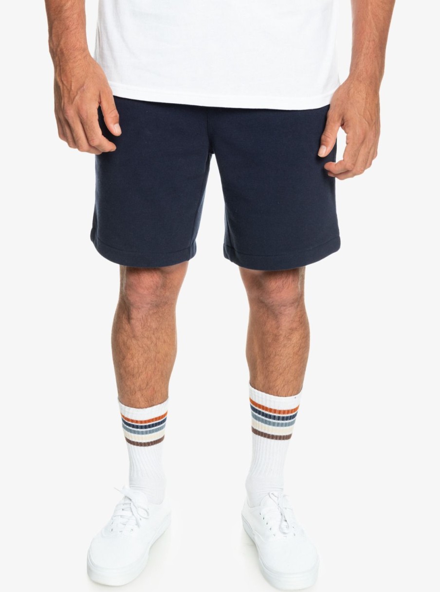 Hombre Quiksilver Pantalones Cortos | Essentials - Short De Felpa Para Hombre Navy Blazer