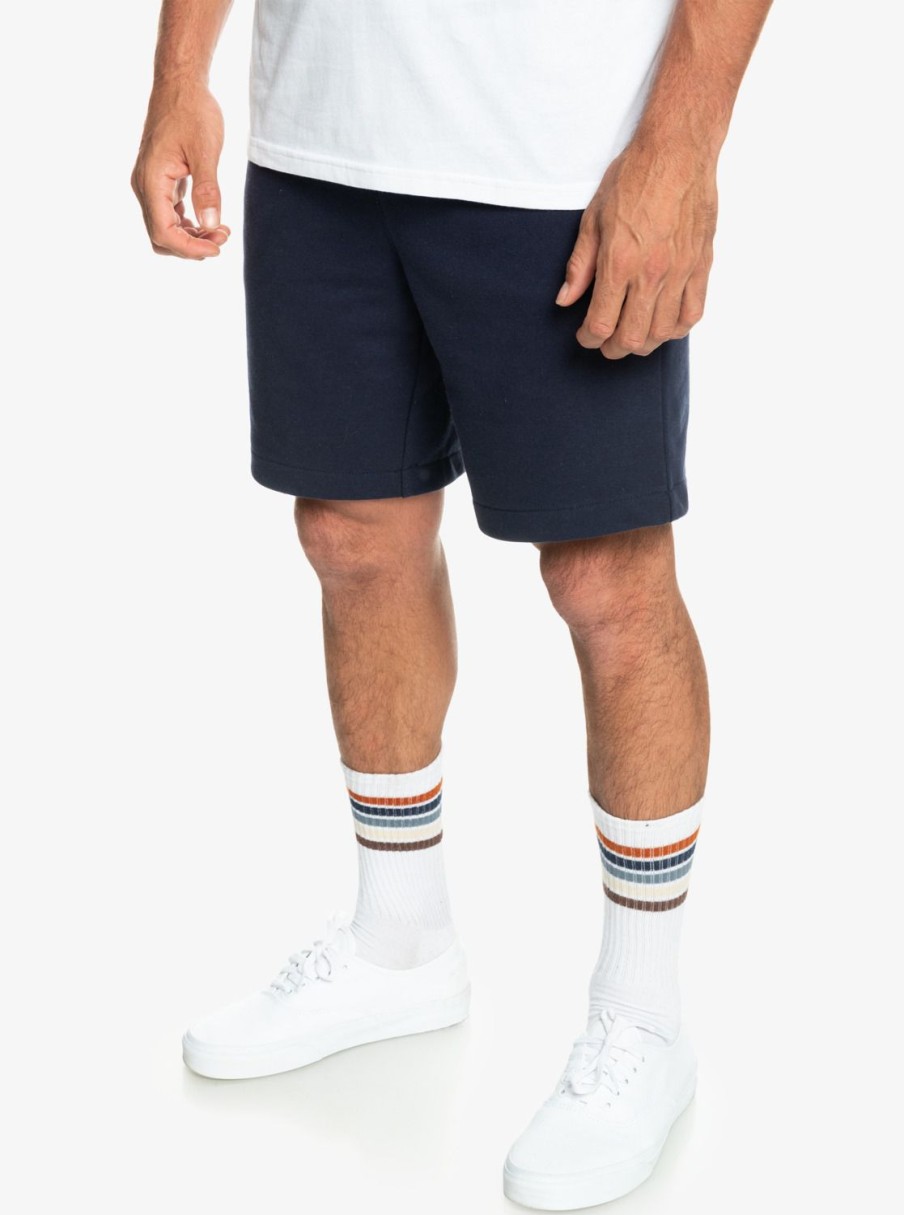 Hombre Quiksilver Pantalones Cortos | Essentials - Short De Felpa Para Hombre Navy Blazer