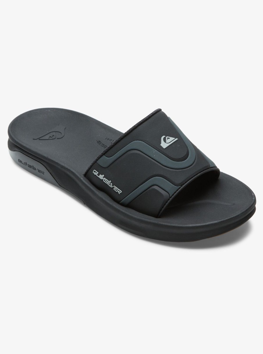 Hombre Quiksilver | Mathodic Recovery - Sandalias Slider Para Hombre Black 1