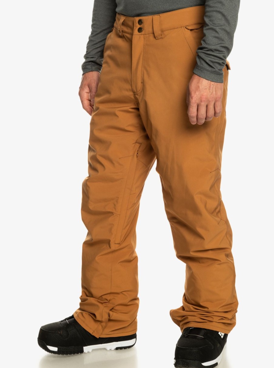 Hombre Quiksilver Pantalones De Snow | Estate - Pantalon Para Nieve Para Hombre Bone Brown