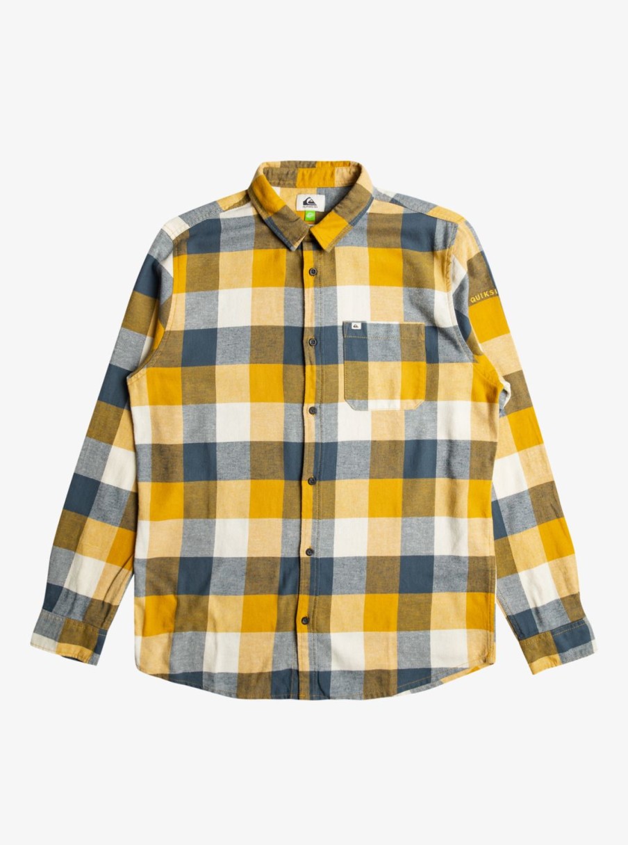 Hombre Quiksilver Camisas | Motherfly - Camisa De Manga Larga Para Hombre Mustard Motherfly