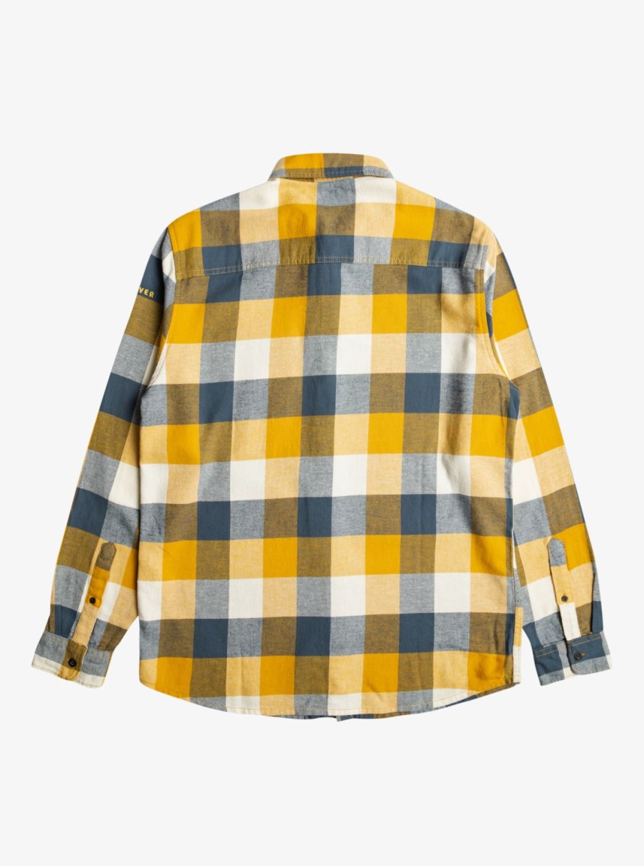 Hombre Quiksilver Camisas | Motherfly - Camisa De Manga Larga Para Hombre Mustard Motherfly