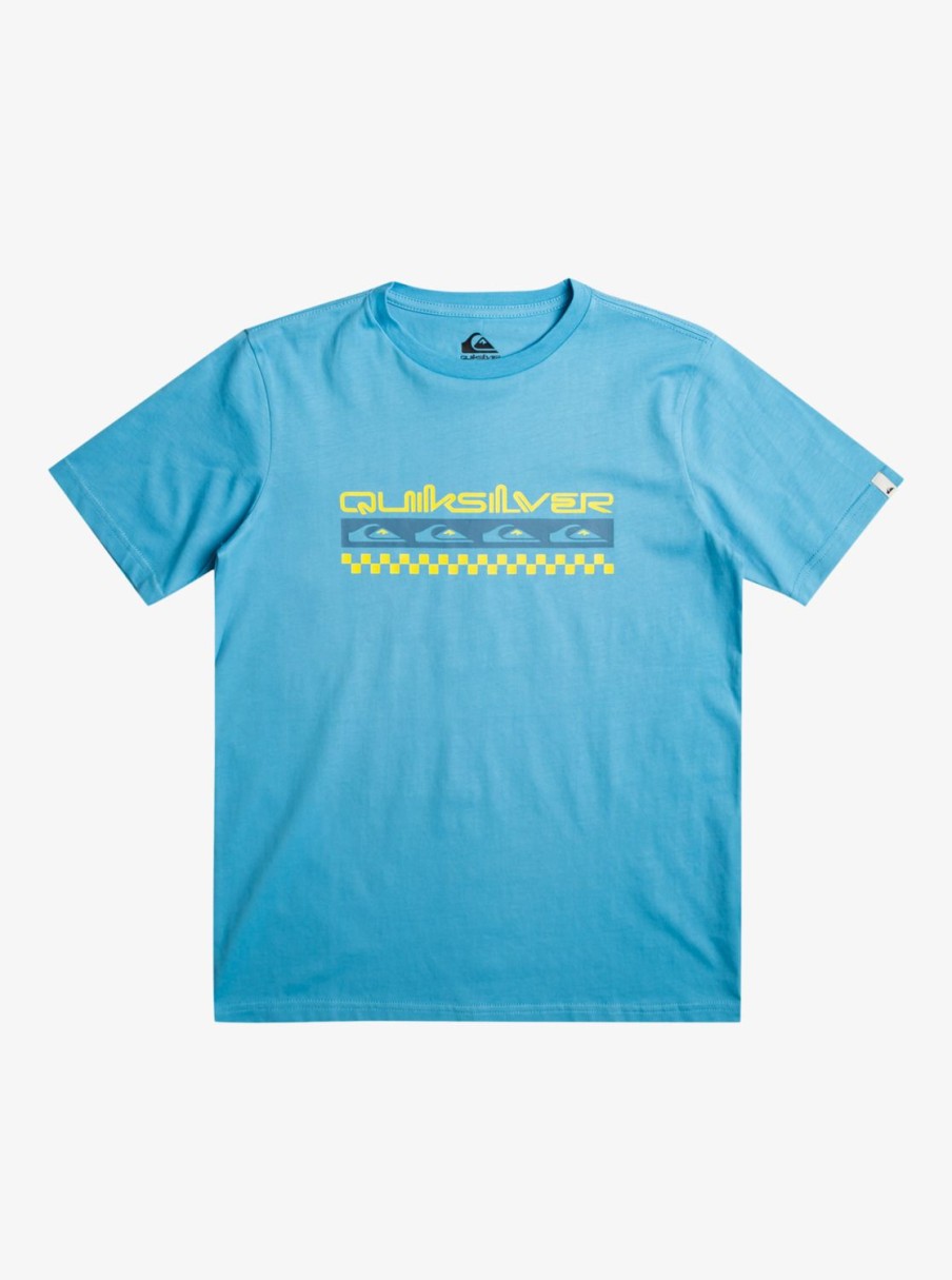 Nino Quiksilver Camisetas | Omni Check Turn - Camiseta Para Chicos 8-16 Azure Blue