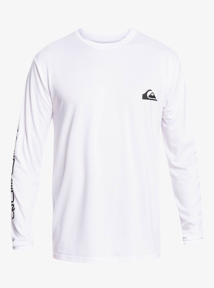 Hombre Quiksilver Lycras | Omni Session - Camiseta De Surf De Manga Larga Con Upf 50 Para Hombre White