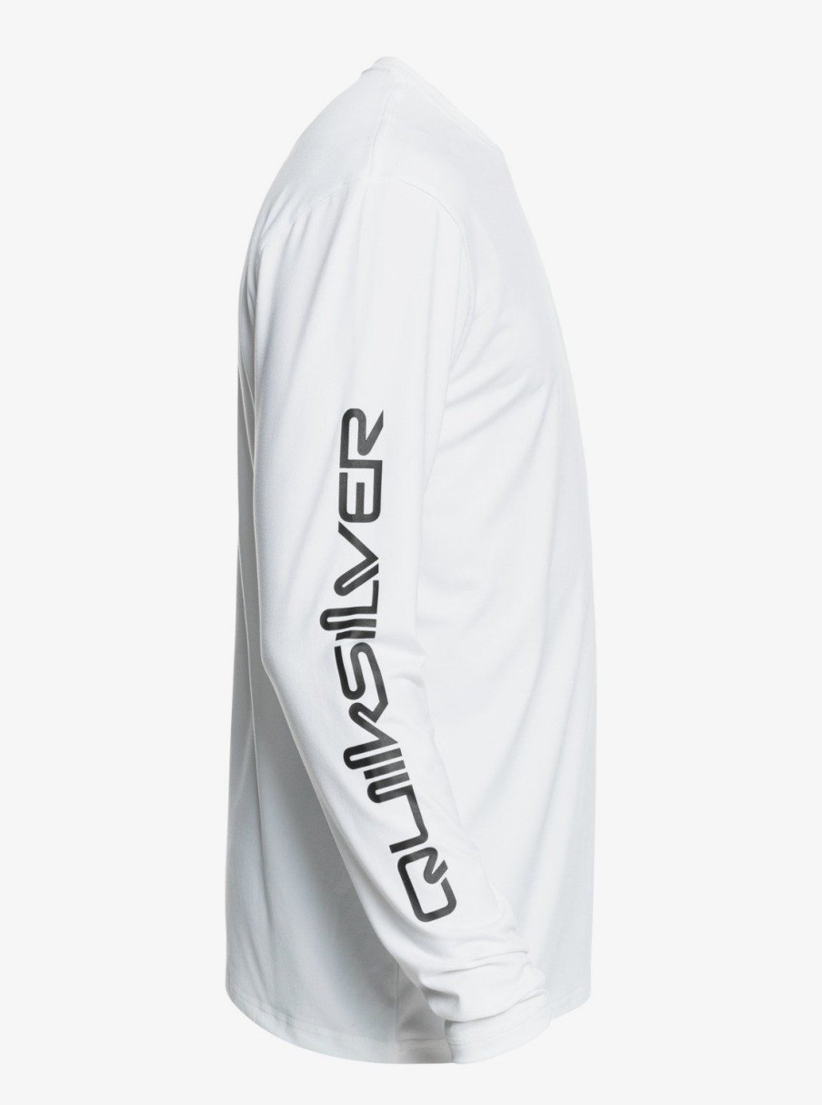 Hombre Quiksilver Lycras | Omni Session - Camiseta De Surf De Manga Larga Con Upf 50 Para Hombre White