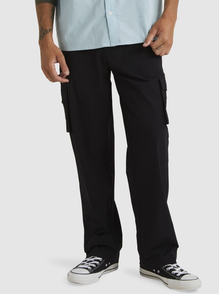 Hombre Quiksilver Pantalones | Equalizer - Pantalon Cargo Para Hombre Black