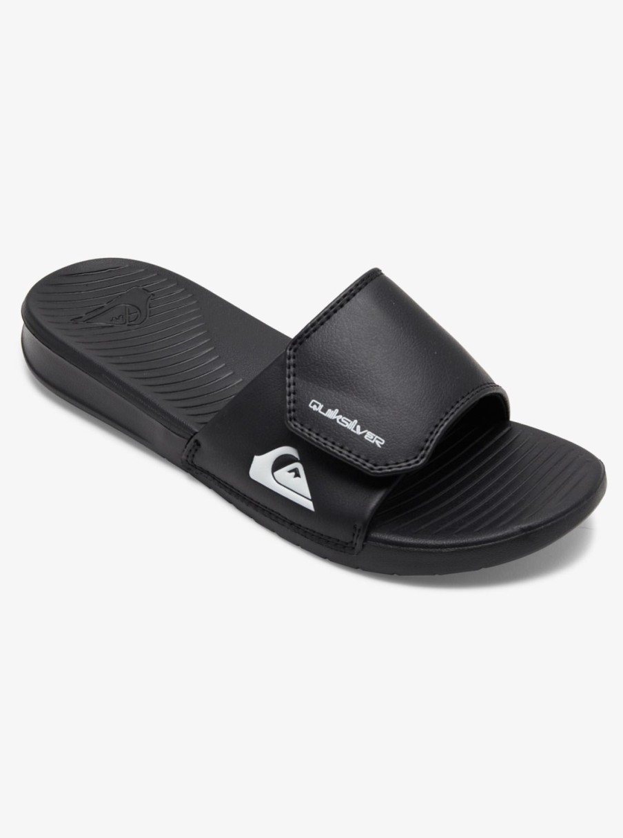 Hombre Quiksilver | Bright Coast - Chanclas Slider Ajustables Para Hombre Black/White/Black