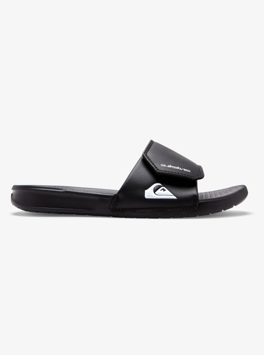 Hombre Quiksilver | Bright Coast - Chanclas Slider Ajustables Para Hombre Black/White/Black