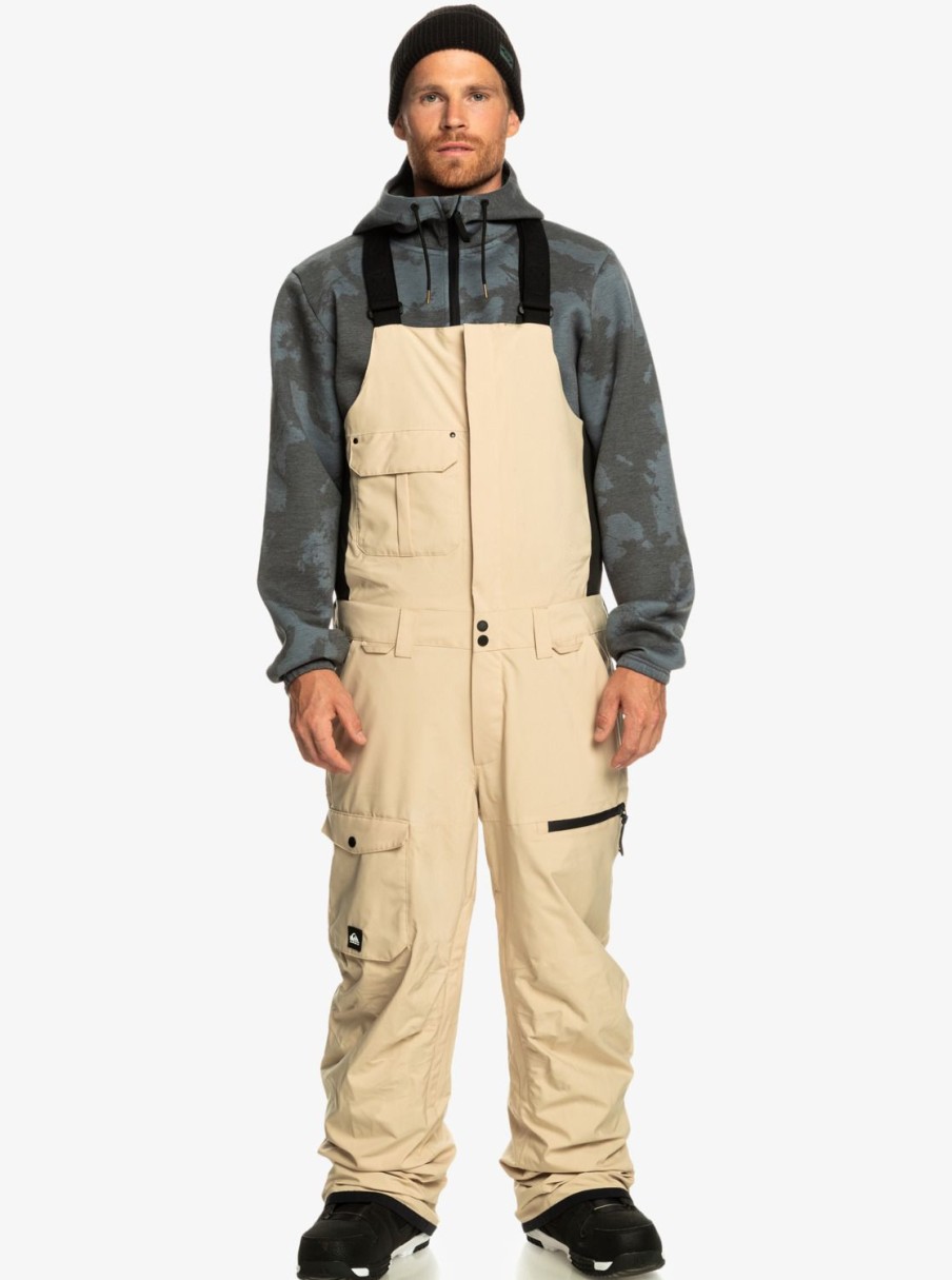 Hombre Quiksilver Pantalones De Snow | Utility - Pantalon De Peto Para Nieve Para Hombre Pale Khaki