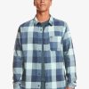 Hombre Quiksilver Camisas | Motherfly - Camisa De Manga Larga Para Hombre Pastel Turquoise Motherfly