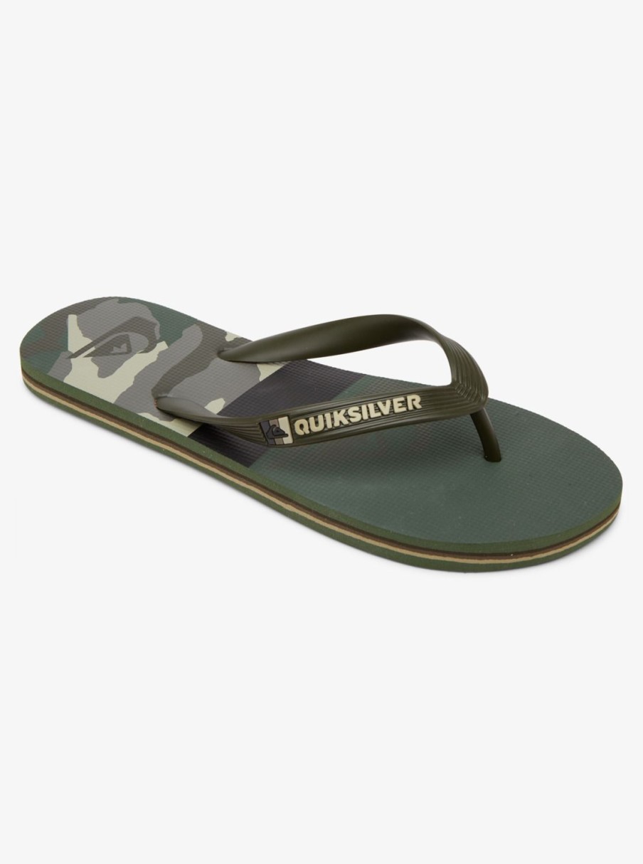 Hombre Quiksilver | Molokai Panel - Chanclas Para Hombre Green/Black/Green