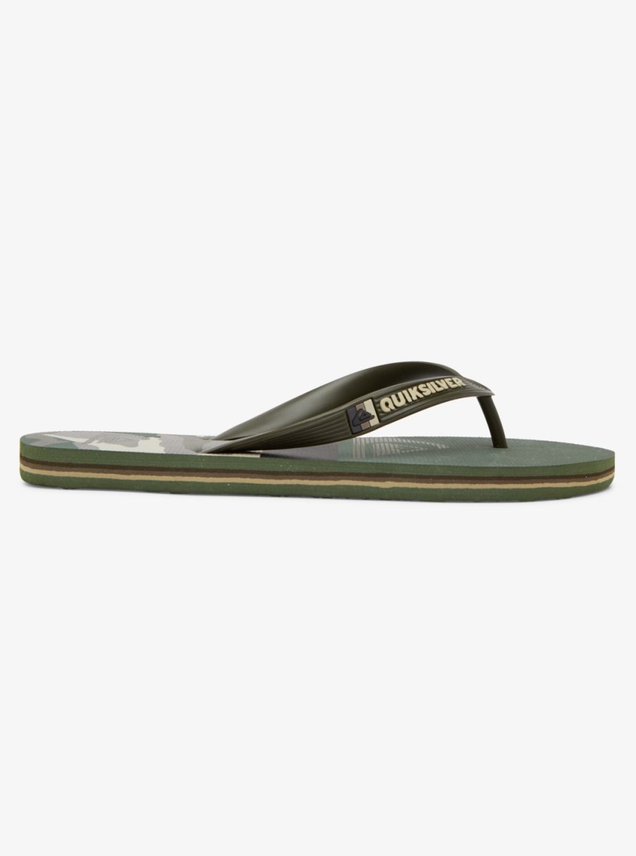 Hombre Quiksilver | Molokai Panel - Chanclas Para Hombre Green/Black/Green