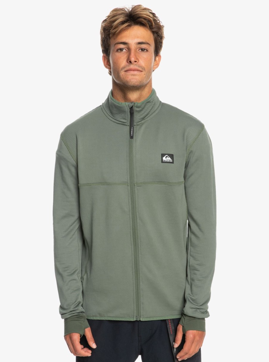 Hombre Quiksilver Sudaderas & Jerseis | Steep Point - Polar Tecnico De Entrenamiento Con Cremallera Para Hombre Laurel Wreath