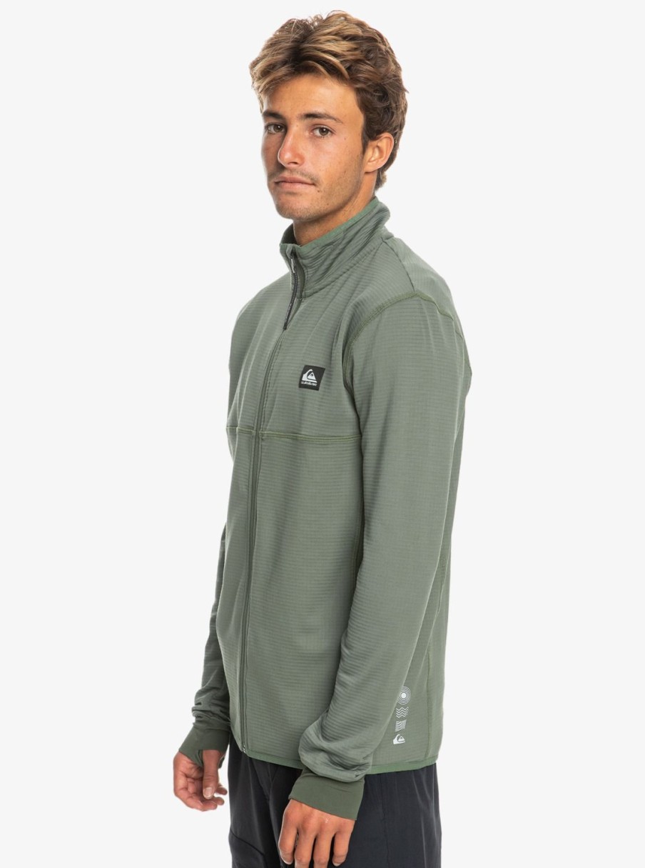 Hombre Quiksilver Sudaderas & Jerseis | Steep Point - Polar Tecnico De Entrenamiento Con Cremallera Para Hombre Laurel Wreath