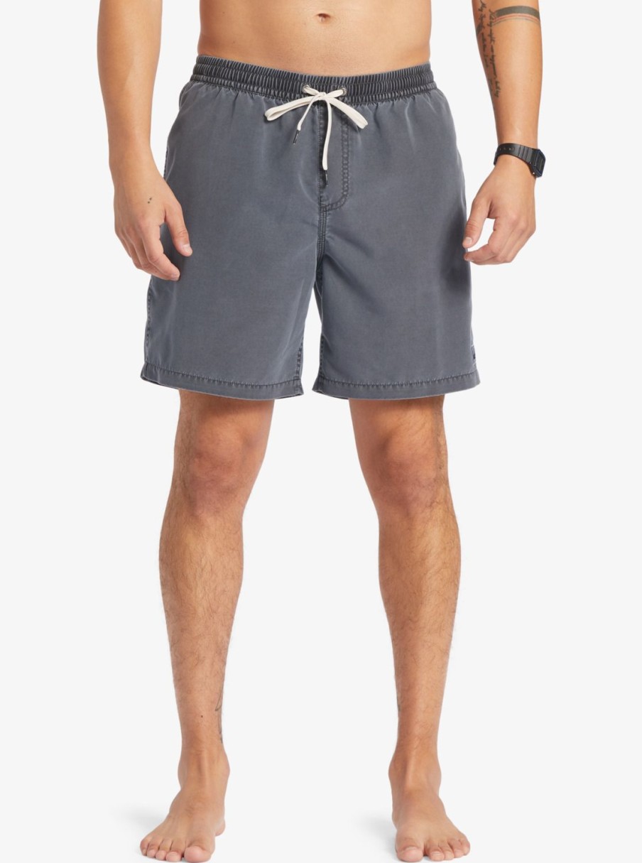 Hombre Quiksilver Trajes De Bano | Everyday Surfwash 17" - Short De Natacion Para Hombre Black