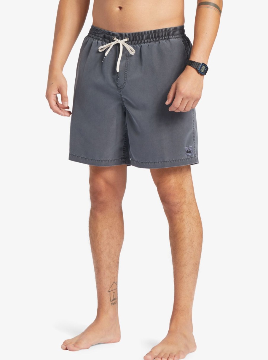 Hombre Quiksilver Trajes De Bano | Everyday Surfwash 17" - Short De Natacion Para Hombre Black