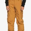 Nino Quiksilver Accesorios | Porter - Pantalon Para Nieve Para Chicos 8-16 Bone Brown