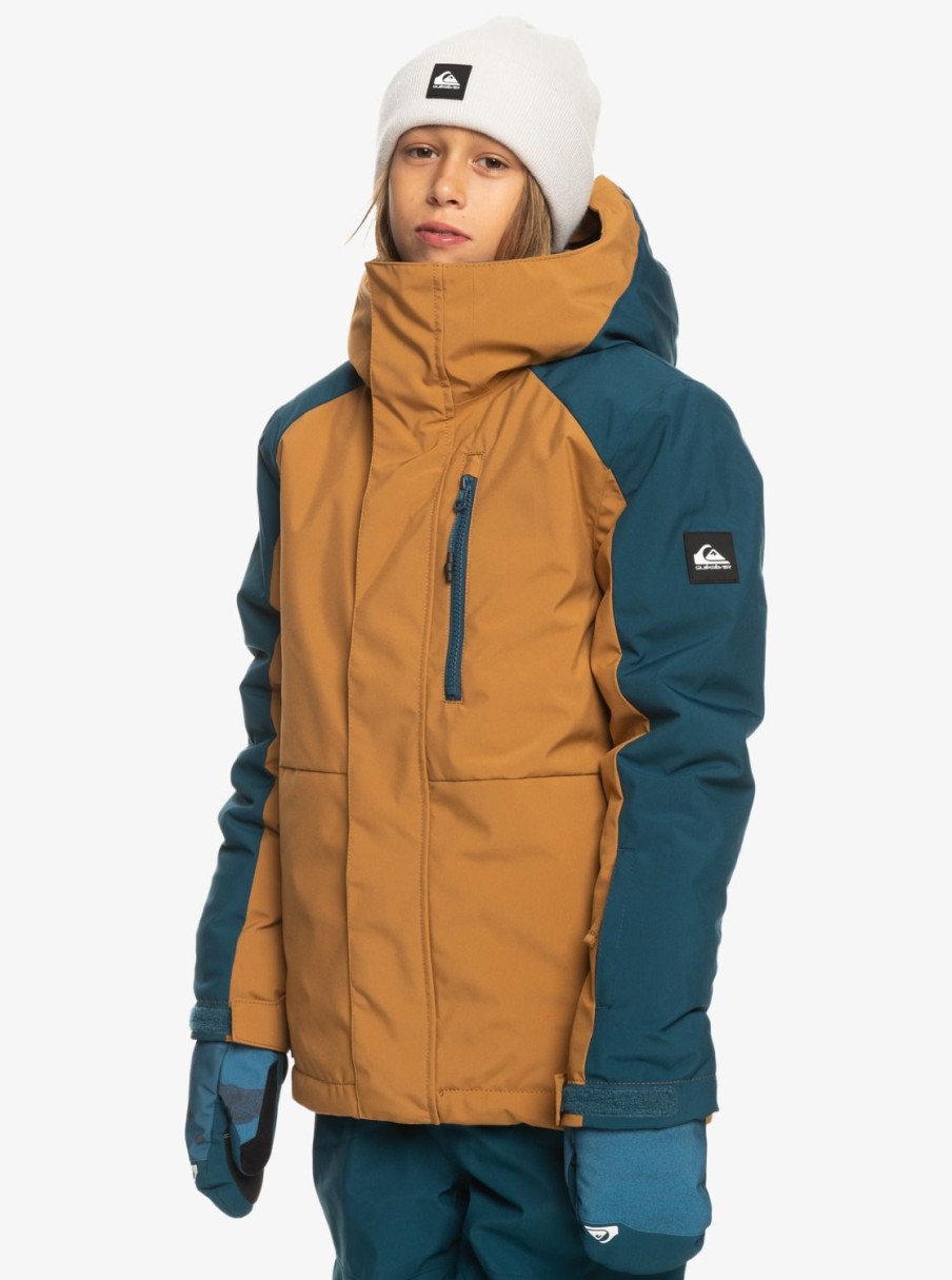 Nino Quiksilver Accesorios | Mission Block - Chaqueta Tecnica Snow Para Ninos 4-16 Bone Brown