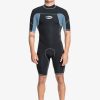 Hombre Quiksilver Trajes De Surf | 2/2Mm Capsule Saturn - Springsuit De Manga Corta Para Hombre Black/Provincial Blue