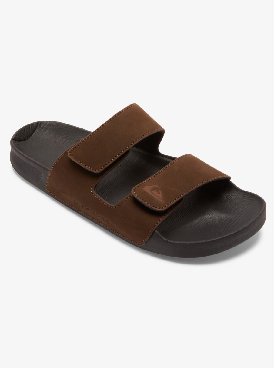 Hombre Quiksilver | Rivi Leather - Sandalias Slider Para Hombre Brown 1