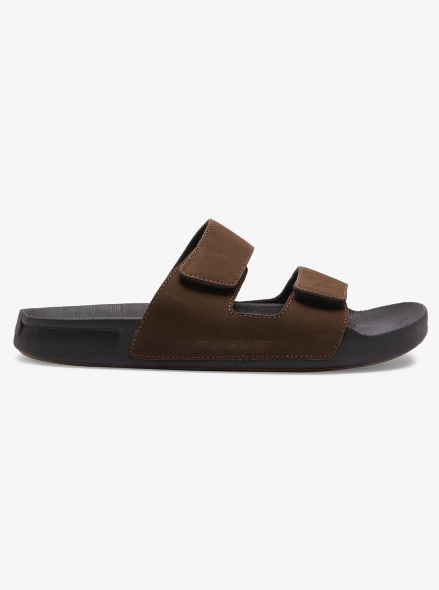 Hombre Quiksilver | Rivi Leather - Sandalias Slider Para Hombre Brown 1