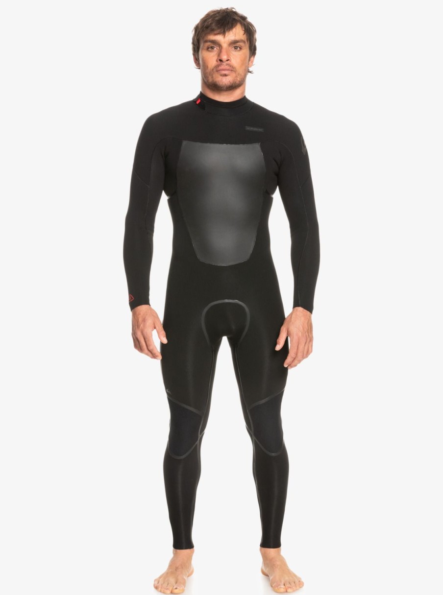 Hombre Quiksilver Trajes De Surf | 4/3Mm Marathon Sessions - Traje De Surf Con Cremallera En La Espalda Para Hombre Black