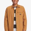 Hombre Quiksilver Chaquetas & Abrigos | Downrail Upd - Chaqueta De Lona Para Hombre Bone Brown