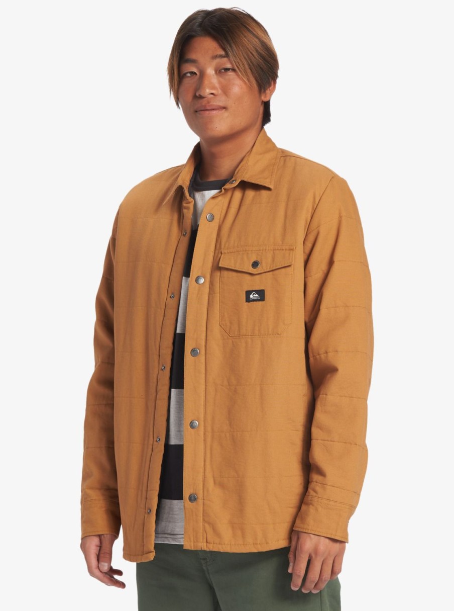 Hombre Quiksilver Chaquetas & Abrigos | Downrail Upd - Chaqueta De Lona Para Hombre Bone Brown