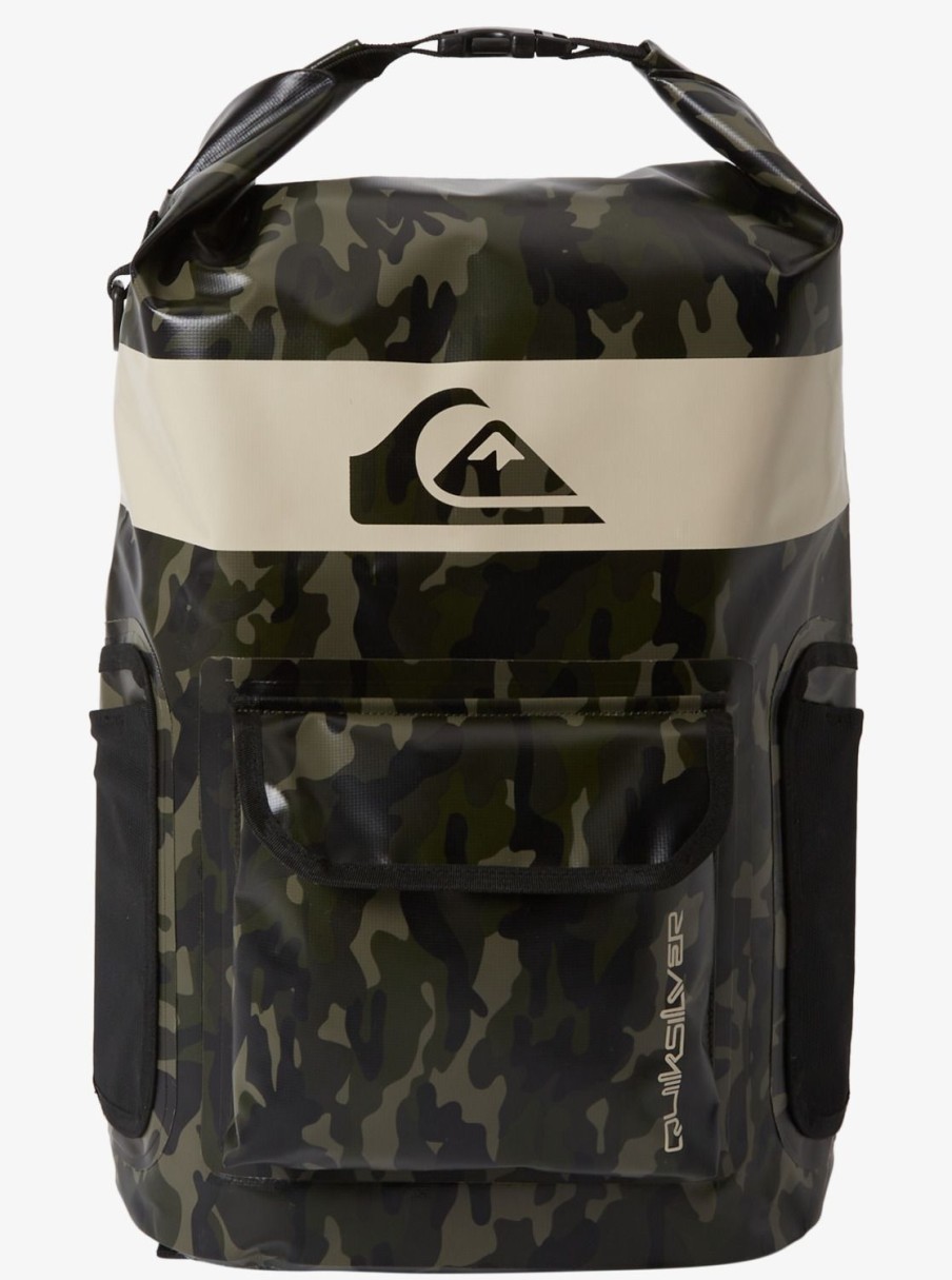 Hombre Quiksilver Fundas De Surf | Sea Stash 20L - Mochila Mediana Para Surf Para Hombre Black Camoflage