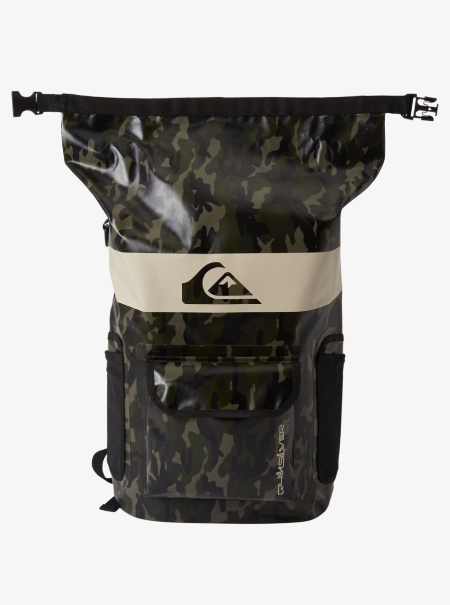 Hombre Quiksilver Fundas De Surf | Sea Stash 20L - Mochila Mediana Para Surf Para Hombre Black Camoflage